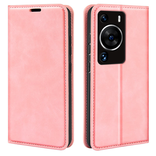 For Huawei P60 Pro Skin-touch Leather Phone Wallet Case Folio Flip Stand Phone Cover