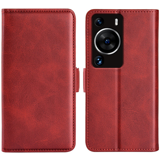 For Huawei P60 Pro PU Leather Case Calf Texture Stand Wallet Phone Cover