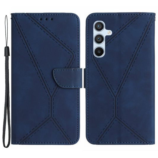 HT05 Wallet Phone Case for Samsung Galaxy A34 5G PU Leather Case Skin-touch Phone Shell with Strap