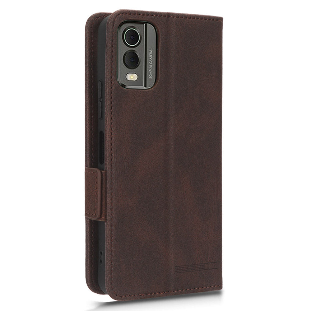 Protector Shell for Nokia C32 Phone Case Hardware Decor PU Leather Wallet Stand Cover