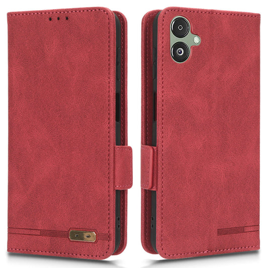 For Samsung Galaxy F14 5G Fall Proof Phone Case Hardware Decor PU Leather Wallet Stand Cover