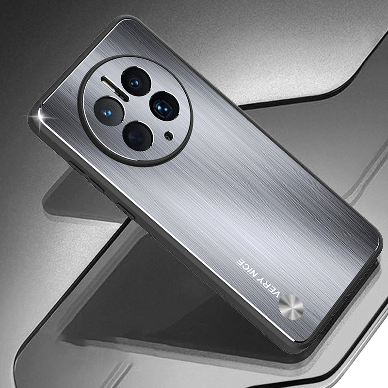 For Huawei Mate 50 Pro 4G Anti-Fingerprint Brushed Phone Case TPU Edge Aluminium Alloy Back Metal Cover
