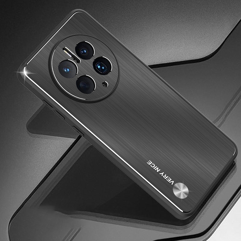 For Huawei Mate 50 Pro 4G Anti-Fingerprint Brushed Phone Case TPU Edge Aluminium Alloy Back Metal Cover