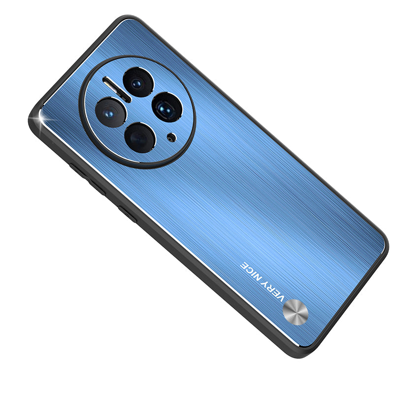 For Huawei Mate 50 Pro 4G Anti-Fingerprint Brushed Phone Case TPU Edge Aluminium Alloy Back Metal Cover