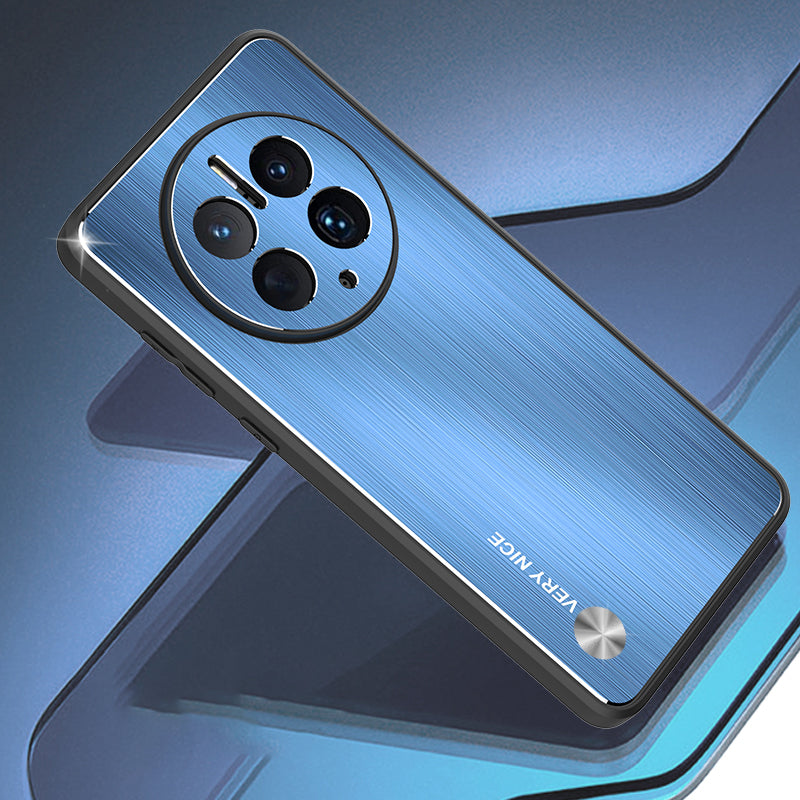 For Huawei Mate 50 Pro 4G Anti-Fingerprint Brushed Phone Case TPU Edge Aluminium Alloy Back Metal Cover