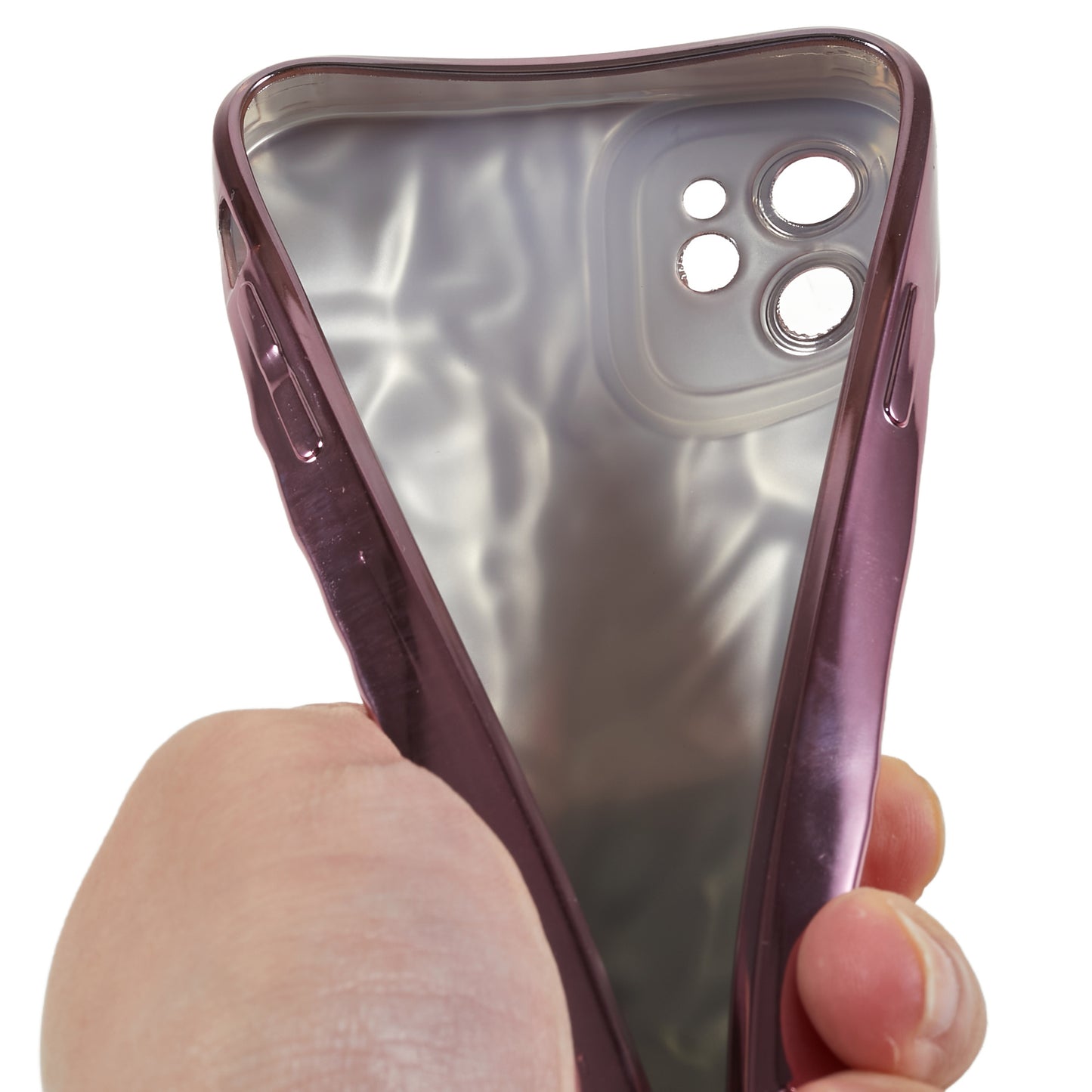 Wrinkled Uneven Phone Case for iPhone 11 , Electroplating Flexible TPU Phone Cover