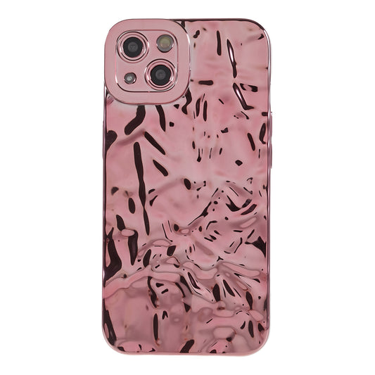 Electroplating TPU Case for iPhone 14 Plus , Wrinkled Uneven Mobile Phone Cover