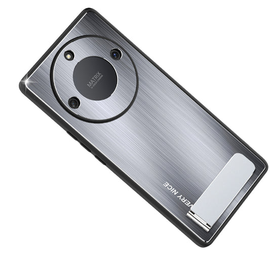For Honor X40 5G Kickstand Shockproof Case Brushed Aluminium Alloy TPU Frame Phone Cover