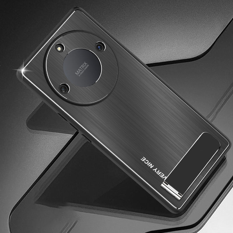 For Honor X40 5G Kickstand Shockproof Case Brushed Aluminium Alloy TPU Frame Phone Cover