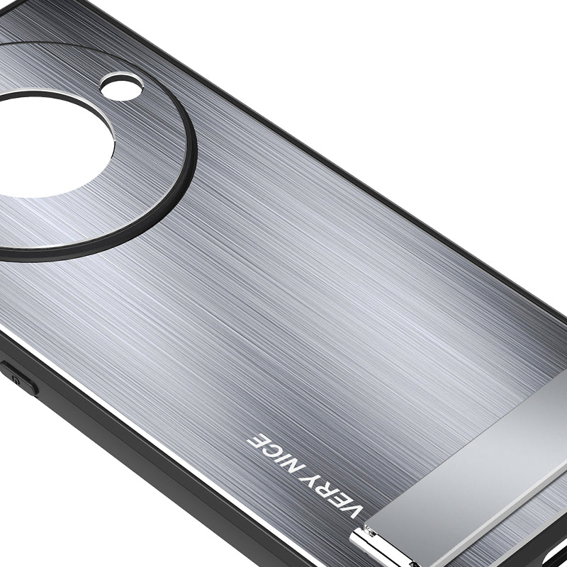 For Honor X40 5G Kickstand Shockproof Case Brushed Aluminium Alloy TPU Frame Phone Cover