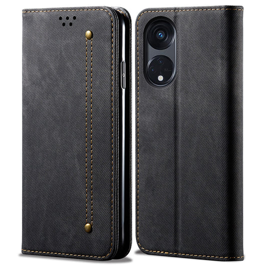 For Oppo A1 Pro 5G / A1 5G / F23 5G / A98 5G / Reno8 T 5G Phone Case PU Leather Jeans Cloth Texture Wallet Stand Phone Cover