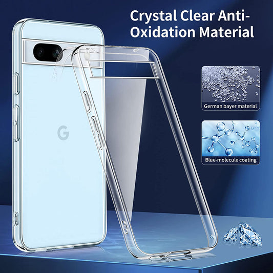 TPU Phone Shell for Google Pixel 7a Mobile Phone Case with 3Pcs 2.5D Arc Edge Tempered Glass Screen Film