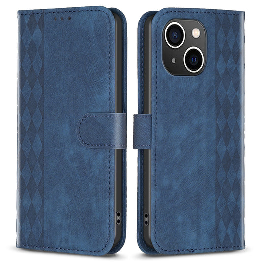 PU Leather+TPU Cover for iPhone 14 Plus Drop Resistant Imprinted Pattern Wallet Phone Flip Case