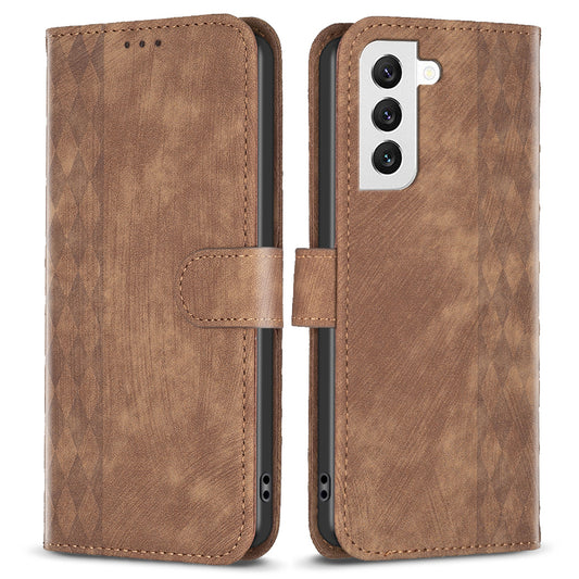 For Samsung Galaxy S22 5G Leather Cover, Wallet Stand Scratch Proof Imprinted Pattern Flip Phone Case