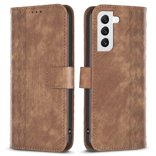 Shockproof Cover for Samsung Galaxy S21 FE 5G Imprinting Pattern Stand Wallet Phone Case