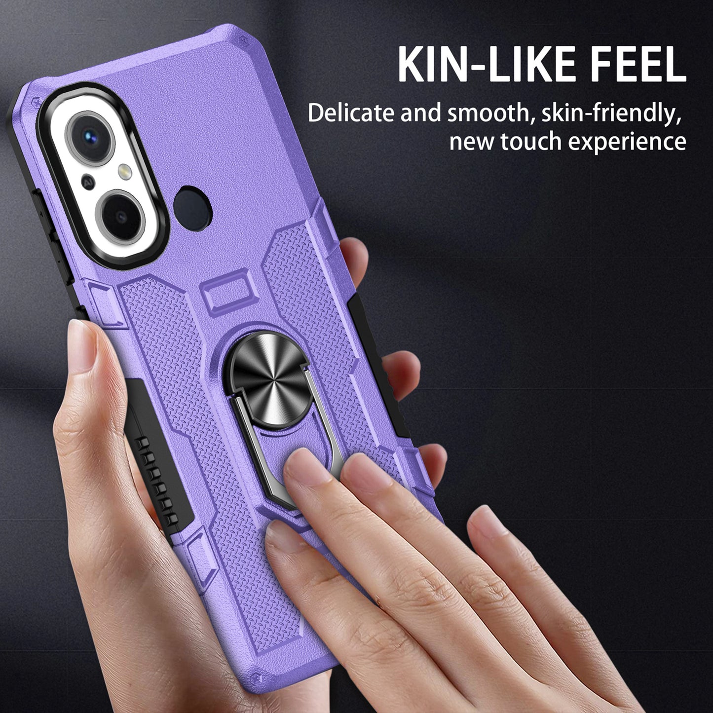 For Xiaomi Redmi 12C 4G PC + TPU Anti-Scratch Phone Case Ring Kickstand Rugged Cover