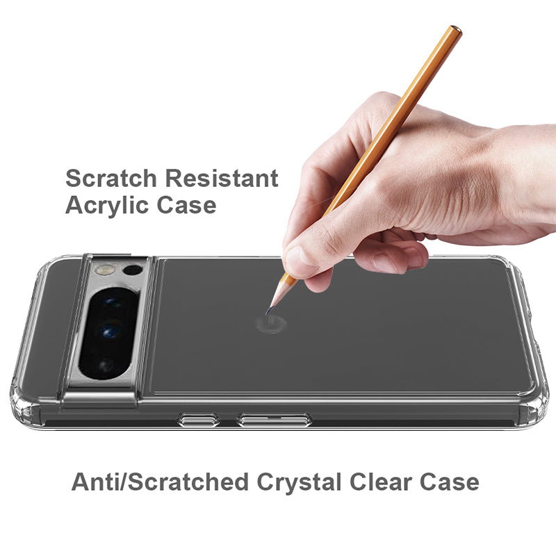 For Google Pixel 8 Pro Phone Case Clear Acrylic Back Soft TPU Frame Hybrid Phone Cover
