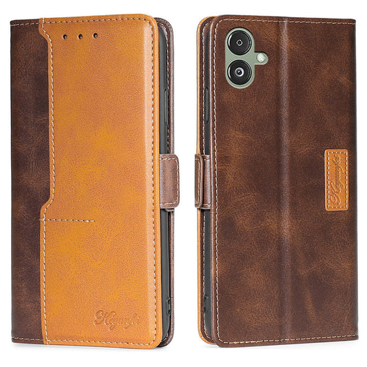 For Samsung Galaxy F14 5G PU Leather Cover Contrast Color Wallet Stand Flip Phone Case