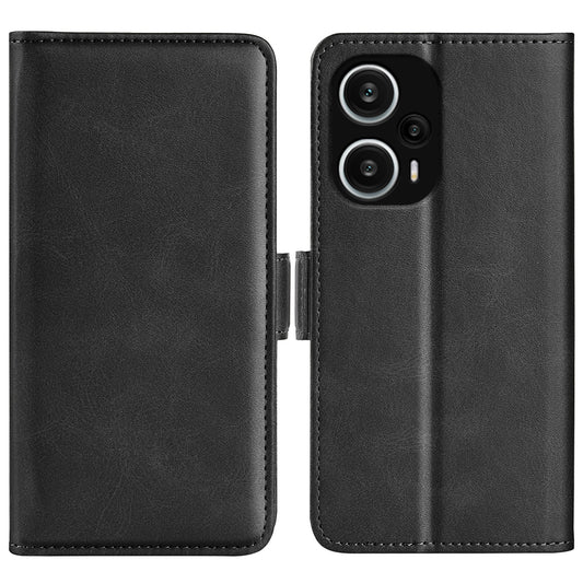 For Xiaomi Redmi Note 12 Turbo / Poco F5 5G Wallet Flip Phone Cover Calf Texture PU Leather Stand Folio Case