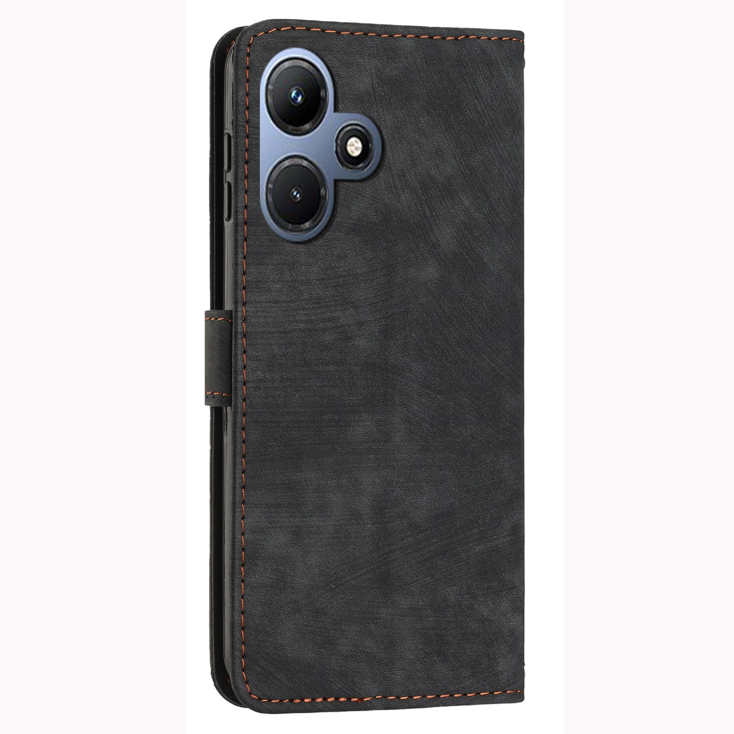 For Infinix Hot 30i Imprinted Lines Skin-touch PU Leather Flip Case Stand Wallet Phone Cover