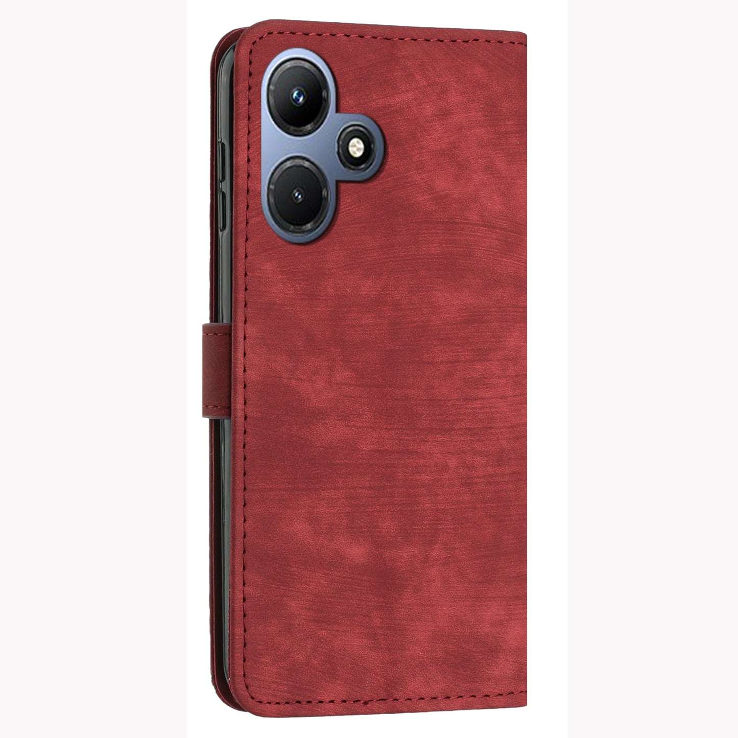 For Infinix Hot 30i Imprinted Lines Skin-touch PU Leather Flip Case Stand Wallet Phone Cover