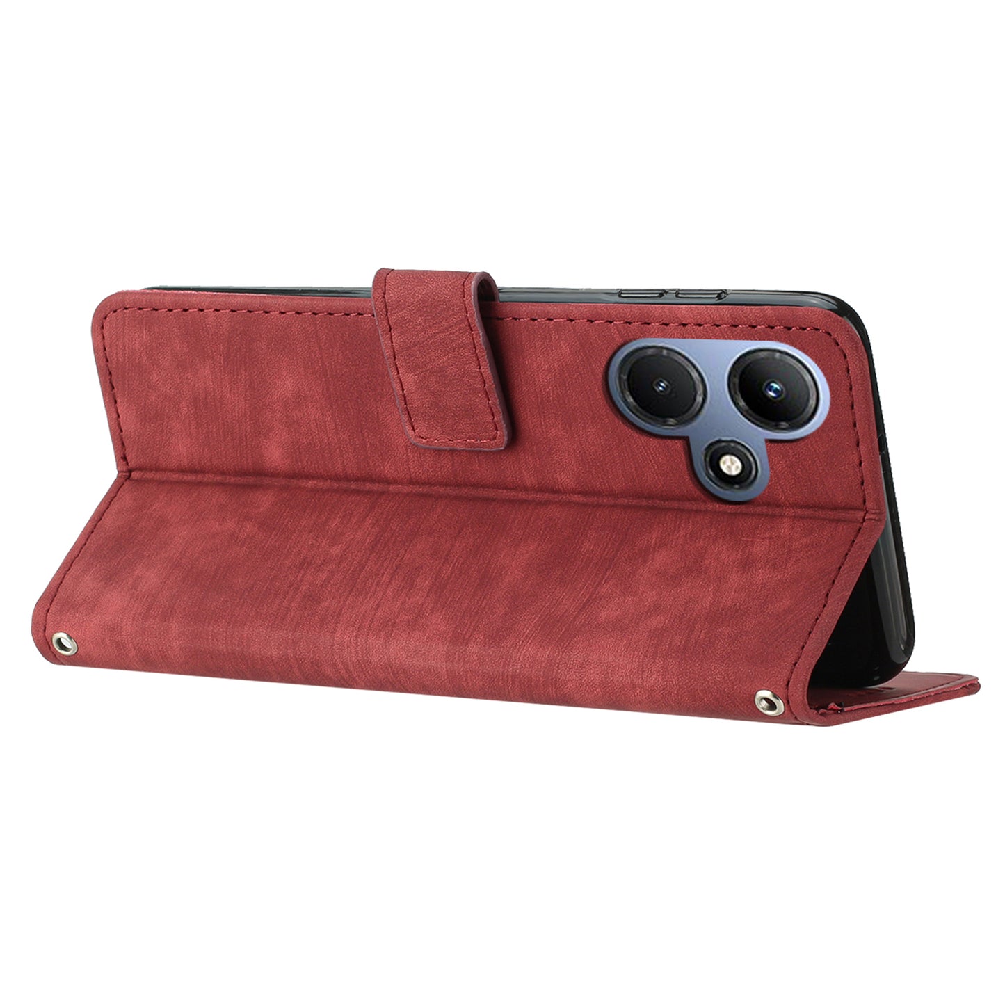 For Infinix Hot 30i Imprinted Lines Skin-touch PU Leather Flip Case Stand Wallet Phone Cover