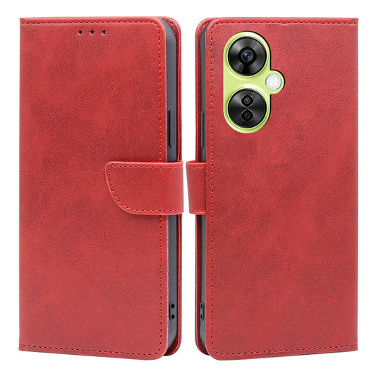 For OnePlus Nord CE 3 Lite 5G / Nord N30 5G PU Leather Calf Texture Wallet Cover Stand Magnetic Clasp Shockproof Phone Case