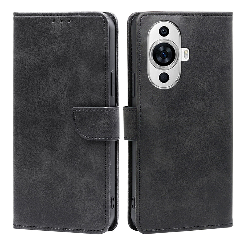 For Huawei nova 11 PU Leather Phone Case Flip Folio Wallet Stand Calf Texture Cover