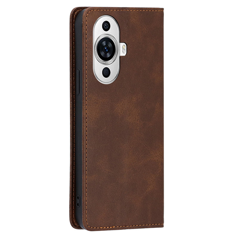For Huawei nova 11 PU Leather Calf Texture Phone Case Stand Wallet Anti-drop Phone Cover