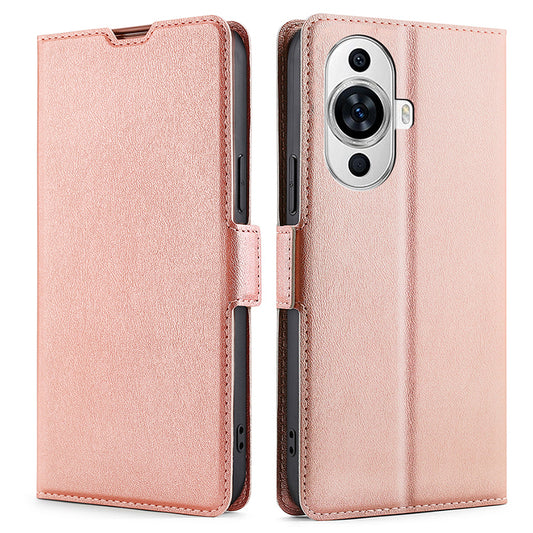 For Huawei nova 11 PU Leather Stand Card Slot Case Double Magnetic Clasp Protective Phone Cover