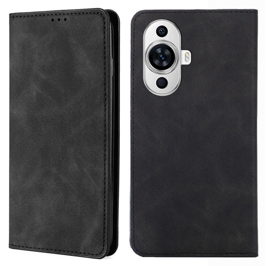 Phone Stand Cover for Huawei nova 11 Skin-touch Feeling PU Leather Card Holder Flip Phone Case