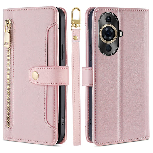 For Huawei nova 11 Pro / 11 Ultra PU Leather+TPU Phone Cover Stand Wallet Case with Zipper Pocket