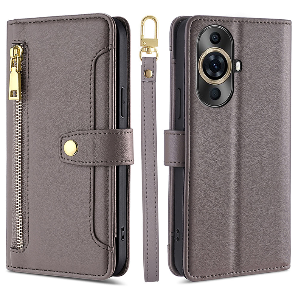 For Huawei nova 11 Pro / 11 Ultra PU Leather+TPU Phone Cover Stand Wallet Case with Zipper Pocket