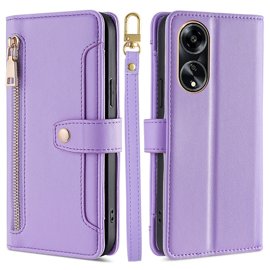For Oppo A1 5G / A98 5G / F23 5G Scratch Proof PU Leather+TPU Phone Cover Stand Wallet Case with Zipper Pocket