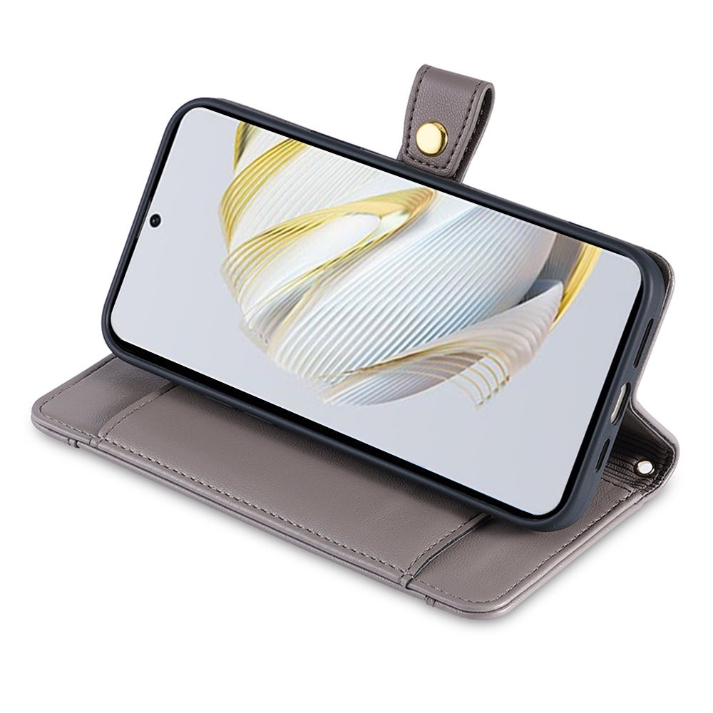 For Huawei nova 11 PU Leather+TPU Phone Cover Anti-drop Stand Wallet Case with Zipper Pocket