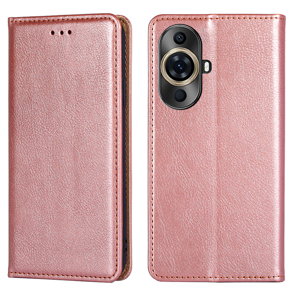 For Huawei nova 11 Pro / nova 11 Ultra Solid Color Wallet Case Stand Magnetic Closure Leather Phone Cover
