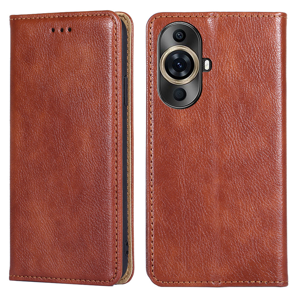 For Huawei nova 11 Pro / nova 11 Ultra Solid Color Wallet Case Stand Magnetic Closure Leather Phone Cover