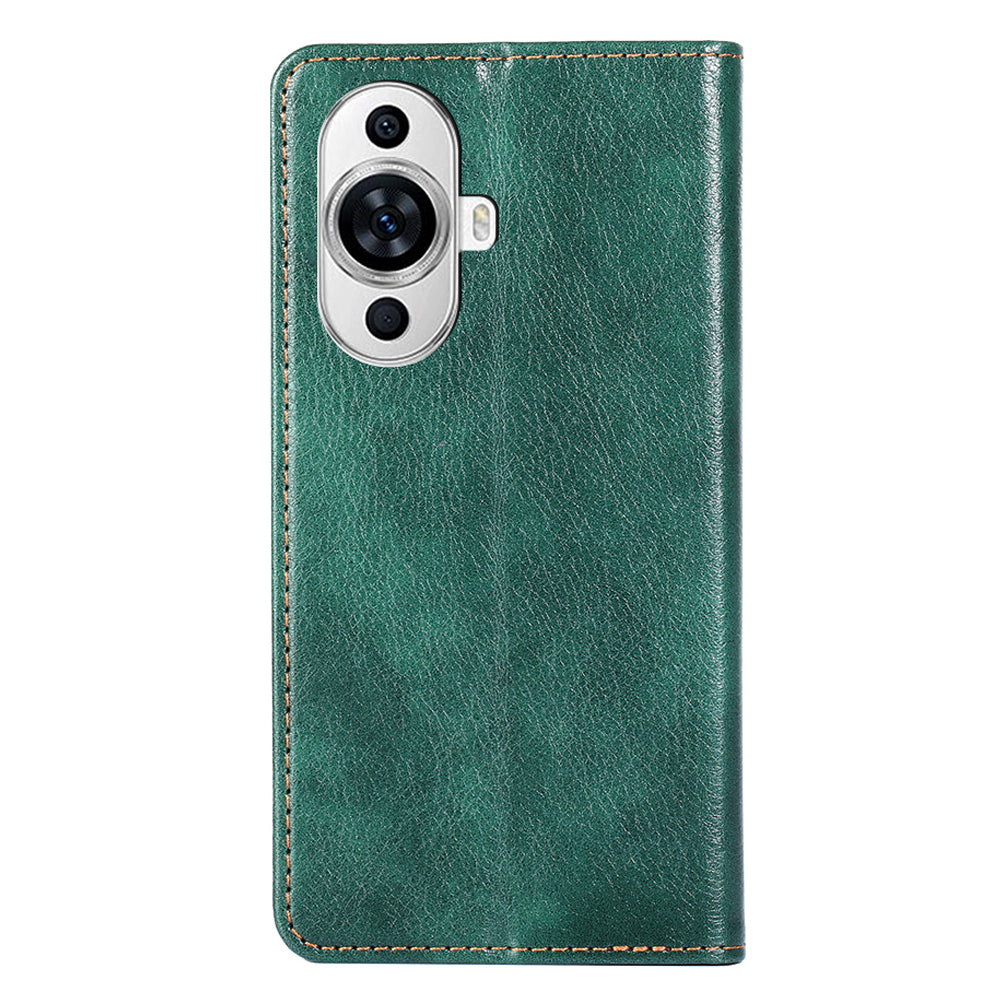 For Huawei nova 11 Magnetic Phone Case Stand Wallet Solid Color PU Leather Phone Cover