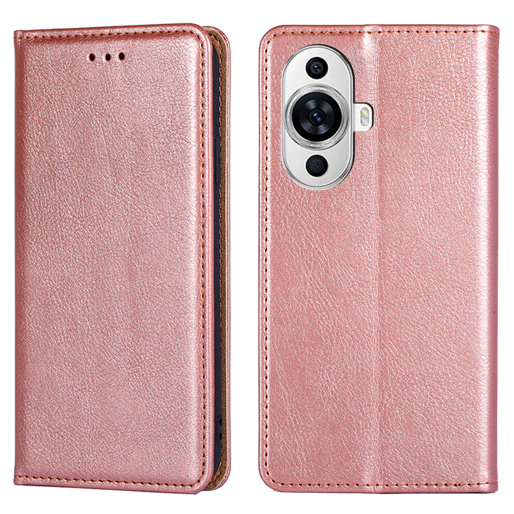 For Huawei nova 11 Magnetic Phone Case Stand Wallet Solid Color PU Leather Phone Cover