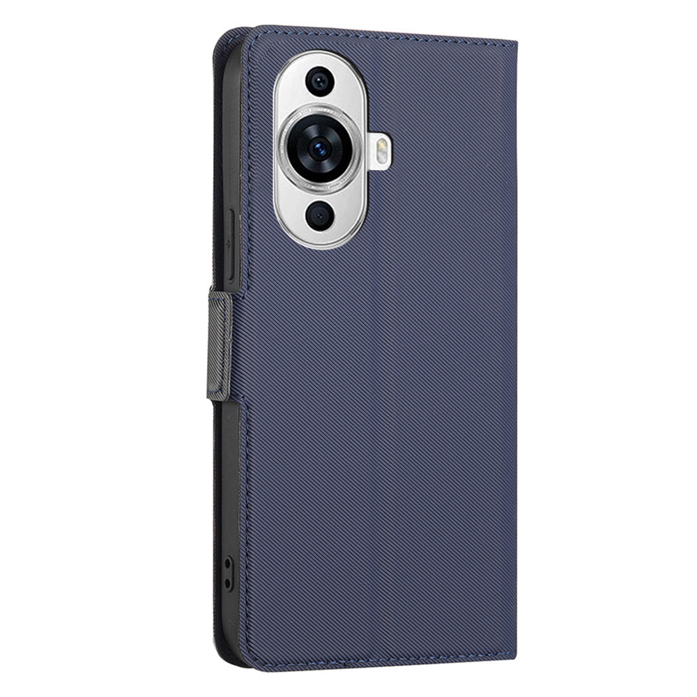 For Huawei nova 11 Card Holder Twill Texture Phone Cover Stand TPU+PU Leather Smartphone Case
