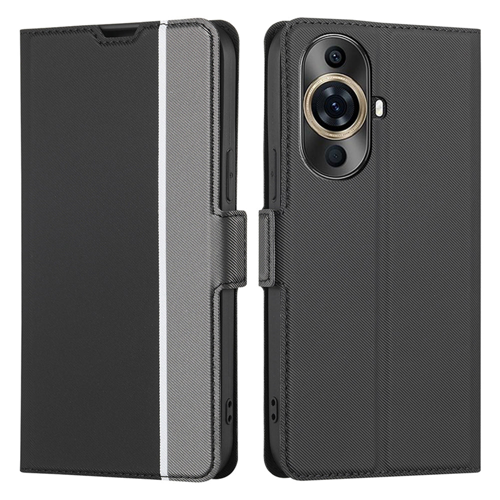 For Huawei nova 11 Pro / nova 11 Ultra Mobile Phone Case Twill Texture Card Holder Stand PU Leather Phone Cover