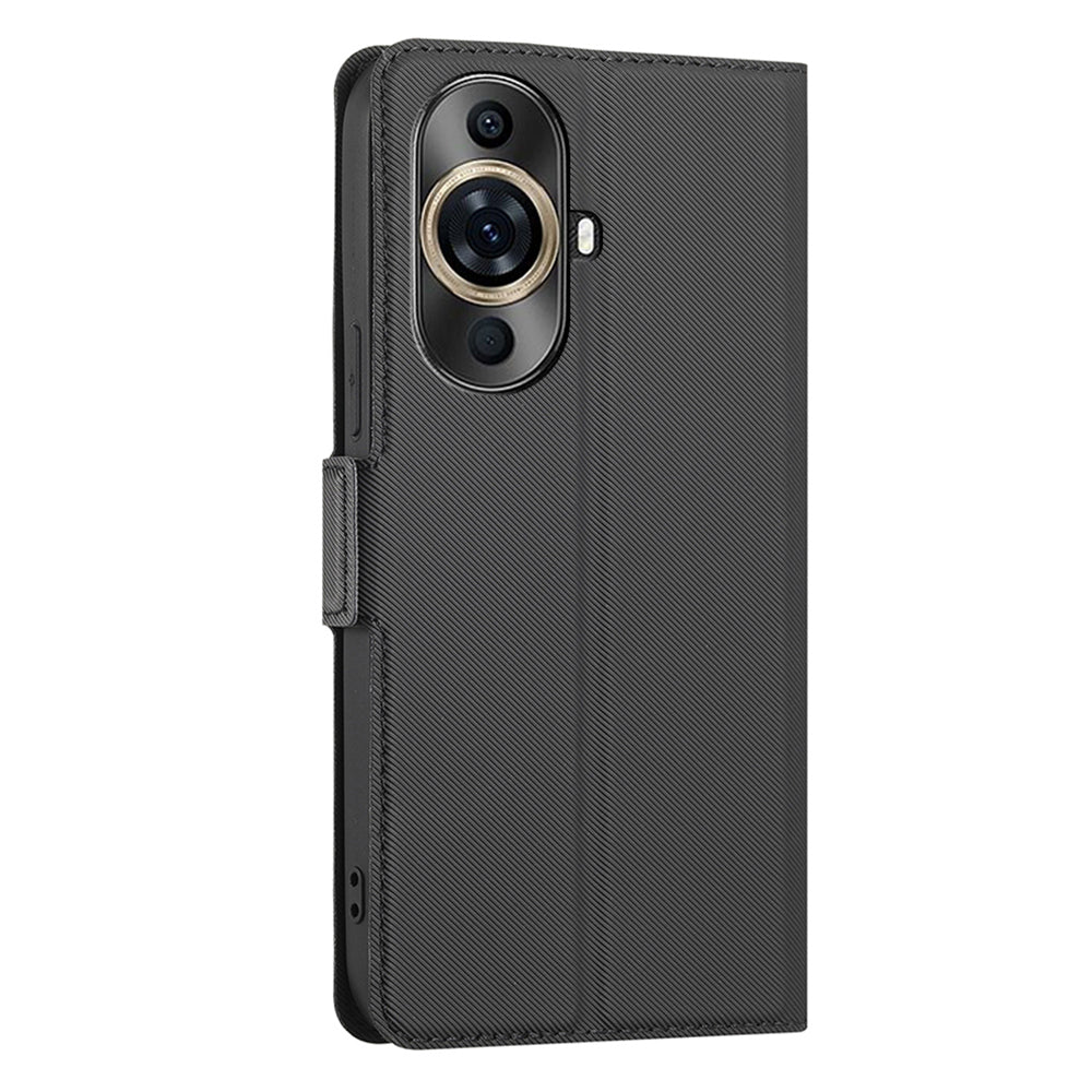 For Huawei nova 11 Pro / nova 11 Ultra Mobile Phone Case Twill Texture Card Holder Stand PU Leather Phone Cover