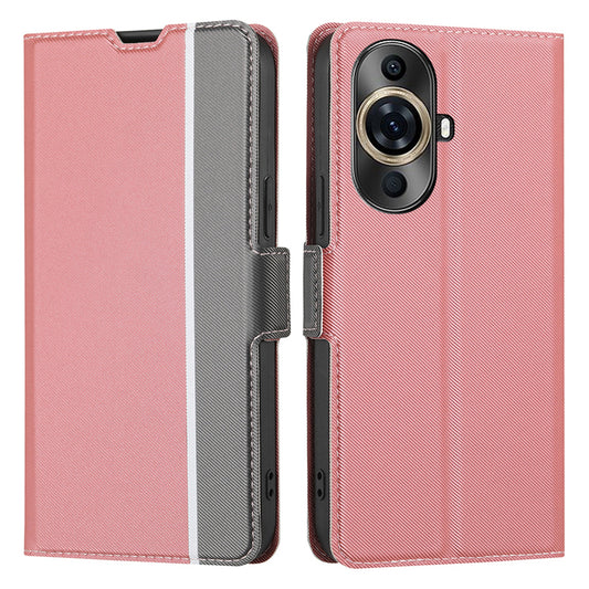 For Huawei nova 11 Pro / nova 11 Ultra Mobile Phone Case Twill Texture Card Holder Stand PU Leather Phone Cover