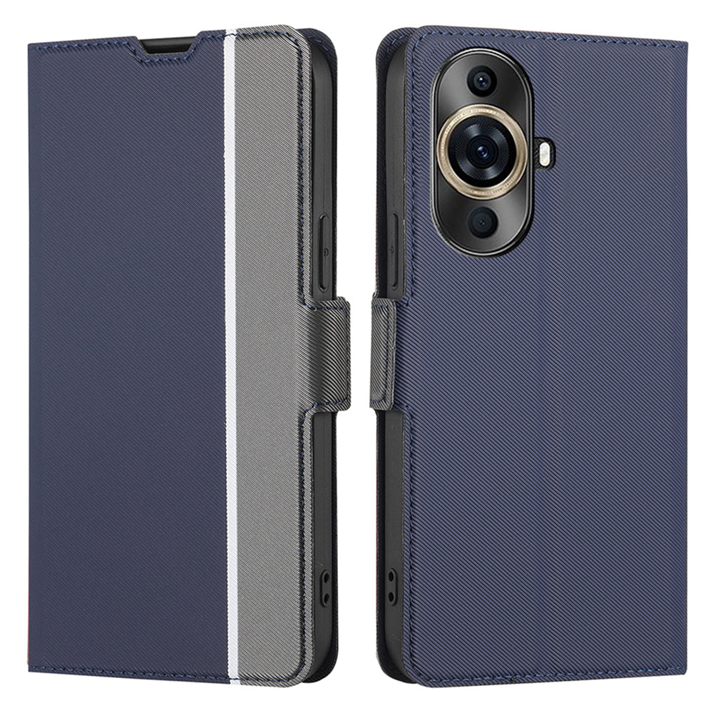 For Huawei nova 11 Pro / nova 11 Ultra Mobile Phone Case Twill Texture Card Holder Stand PU Leather Phone Cover