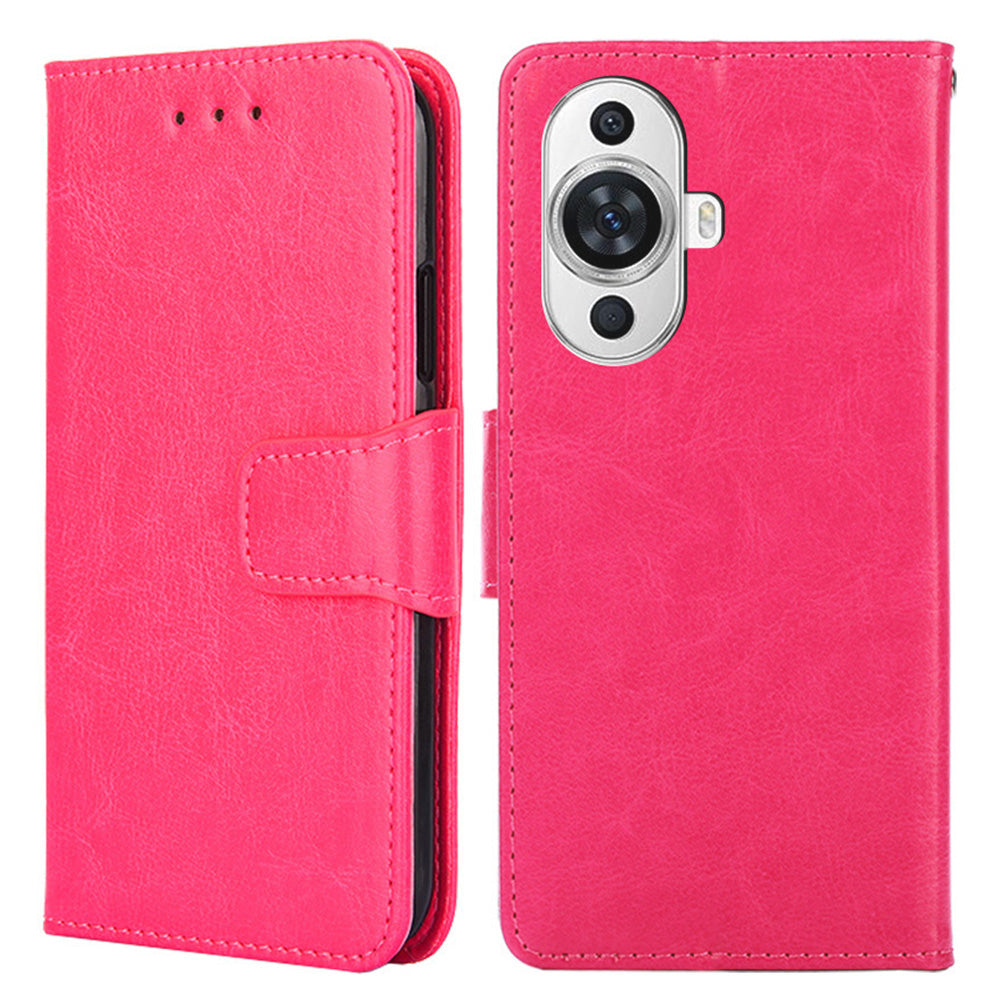 For Huawei nova 11 Anti-Fingerprint Phone Cover Textured Leather Wallet Stand Cell Phone Case