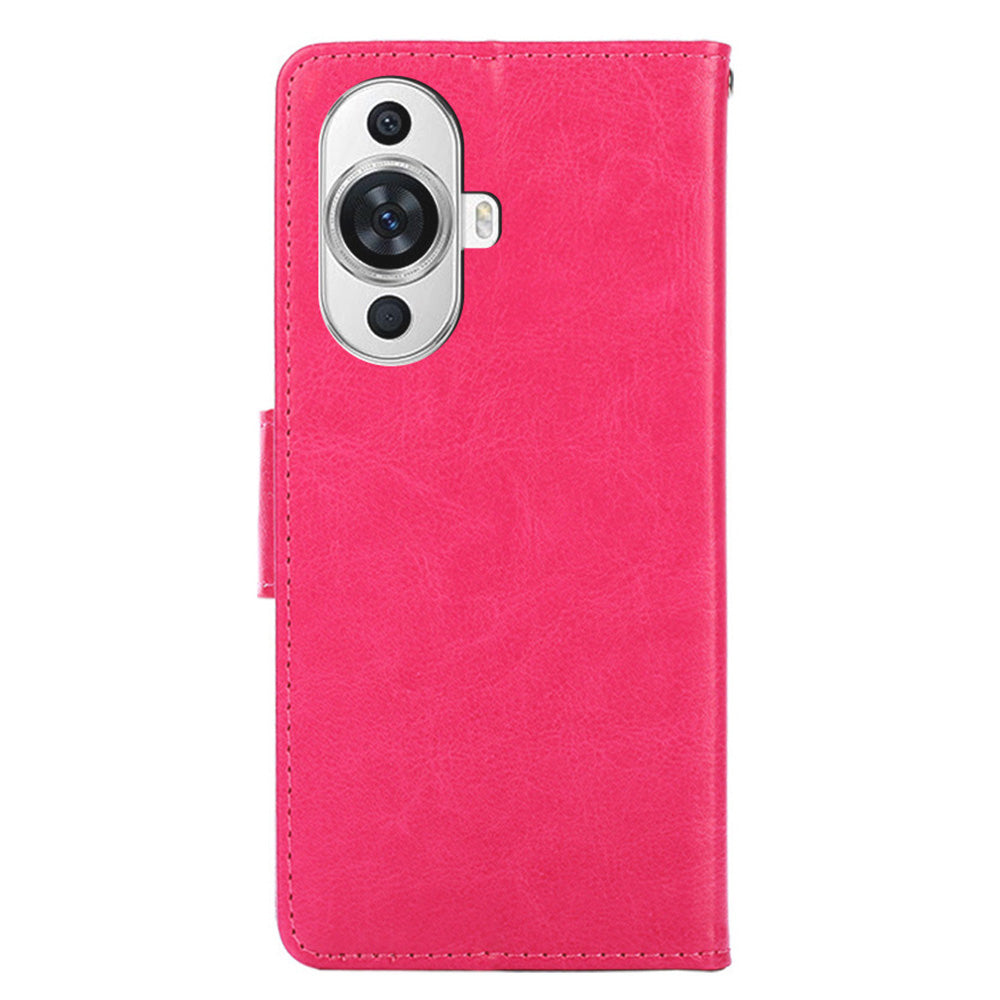 For Huawei nova 11 Anti-Fingerprint Phone Cover Textured Leather Wallet Stand Cell Phone Case