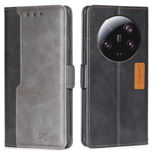 For Xiaomi 13 Ultra PU Leather Stand Cover Contrast Color Flip Wallet Phone Case