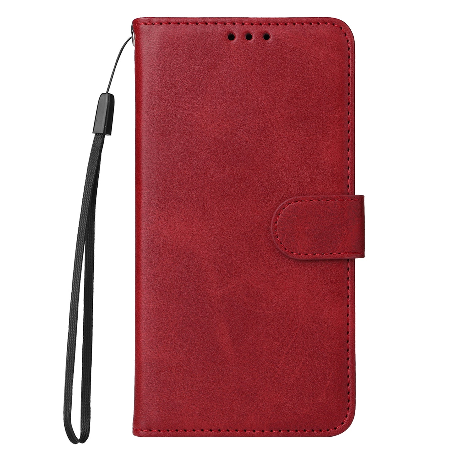 For Huawei Enjoy 60X Calf Texture Leather Case Wallet Stand Cell Phone Cover with Strap