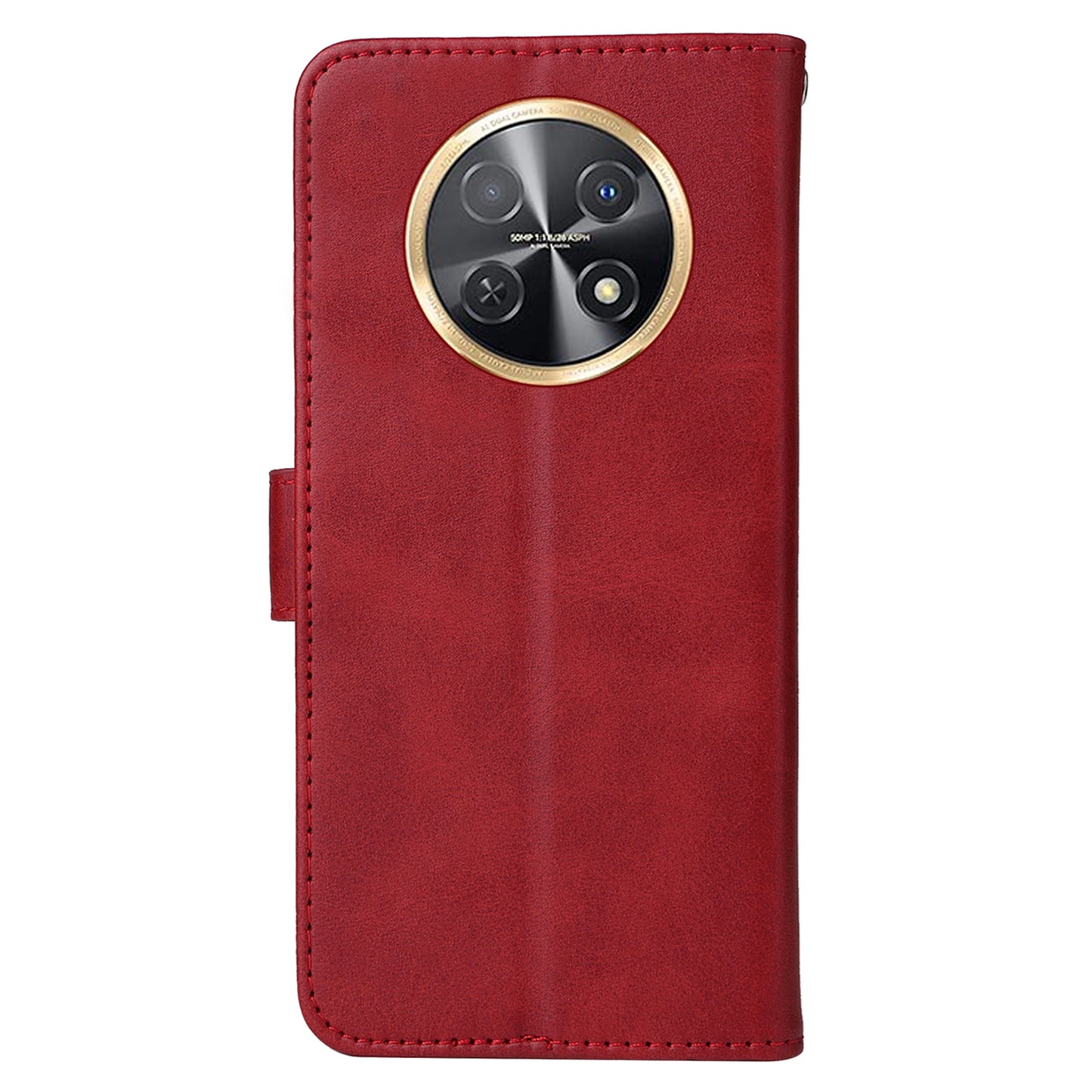 For Huawei Enjoy 60X Calf Texture Leather Case Wallet Stand Cell Phone Cover with Strap