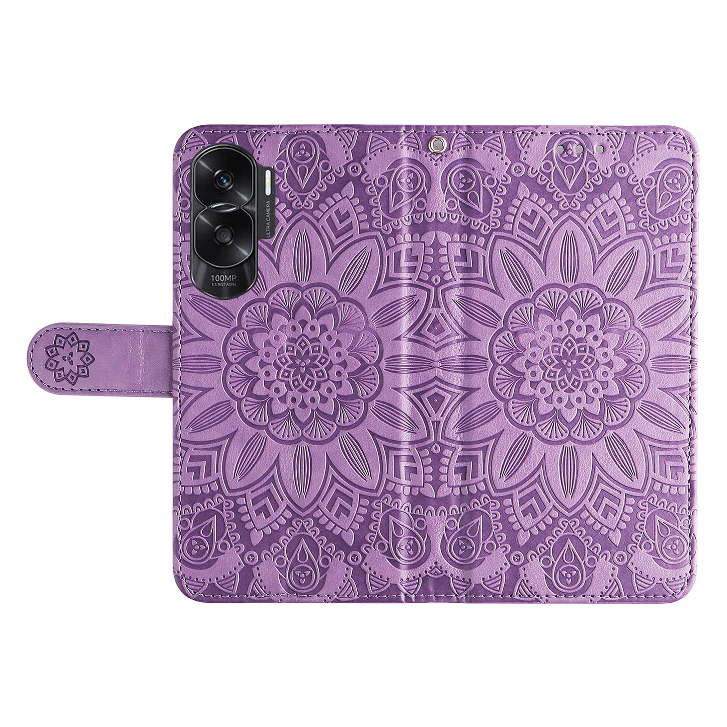For Honor X50i 5G / 90 Lite 5G Anti-Scratch Wallet Case Sunflower Imprinted Phone Flip Stand PU Leather Cover